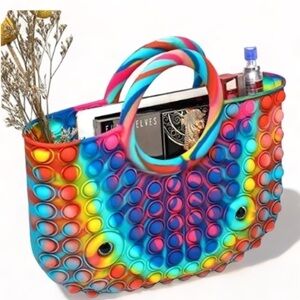 Maxi Tote Bag Bag Multi Colored Decompression Push Pop It Fidget …